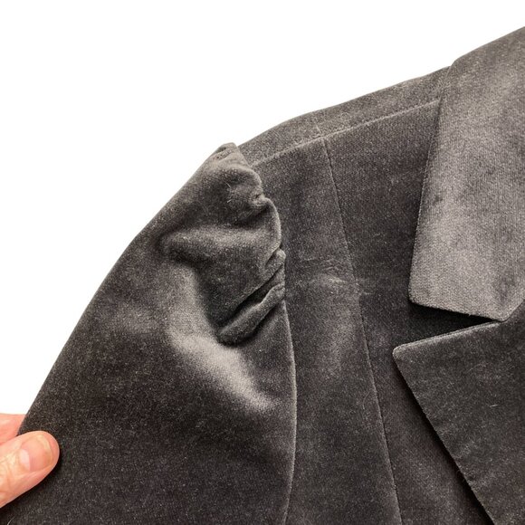 Halogen Gray Velvet Blazer, Size Large, 3/4 Sleeve Cotton Blend Jacket‎ NEW - Picture 3 of 11